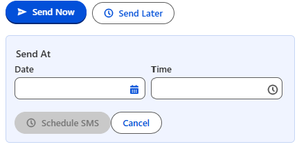 Send later: Pick a date and time, and the text goes out on schedule.