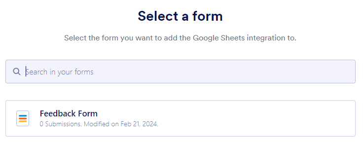 Connect the form to Google Sheets